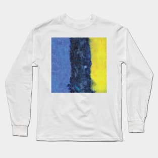 Yellow on Navy on Blue Long Sleeve T-Shirt